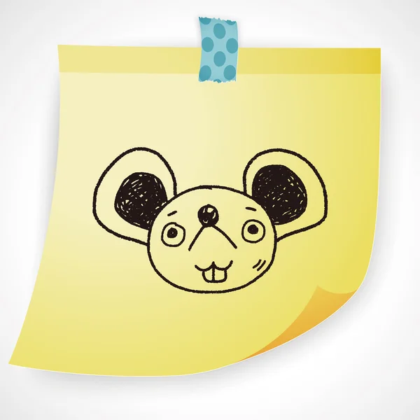 Illustration vectorielle Doodle Mouse — Image vectorielle