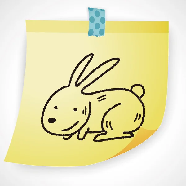 Illustrazione vettoriale Doodle Rabbit — Vettoriale Stock