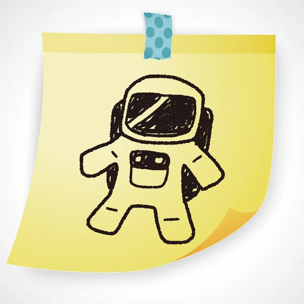 Illustrazione vettoriale astronauta Doodle — Vettoriale Stock