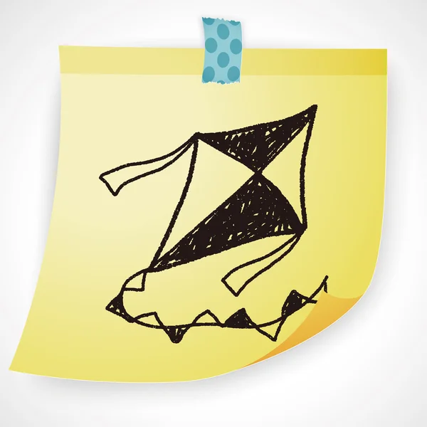 Doodle Kite Vektor Illustration — Stockvektor