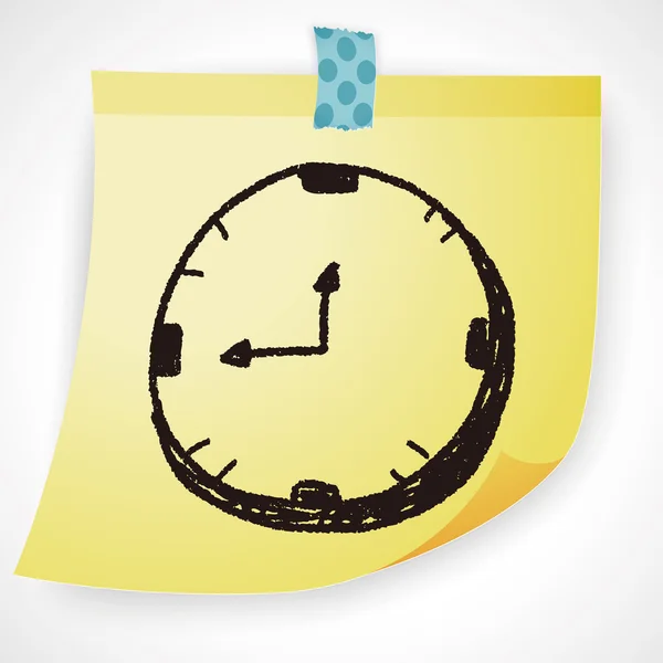 Doodle reloj vector ilustración — Archivo Imágenes Vectoriales