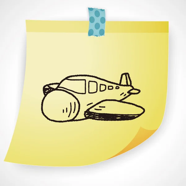 Doodle Flugzeug Vektor Illustration — Stockvektor