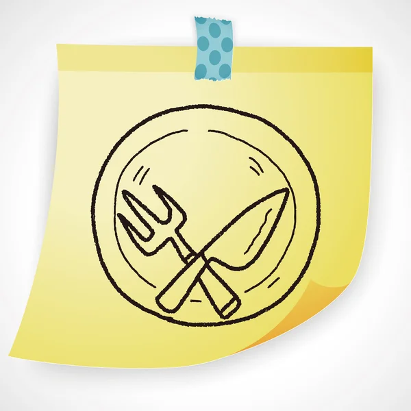 Dishware doodle Icon öğesi — Stok Vektör