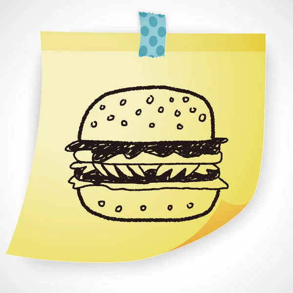 Doodle Hamburger ikonu prvek — Stockový vektor