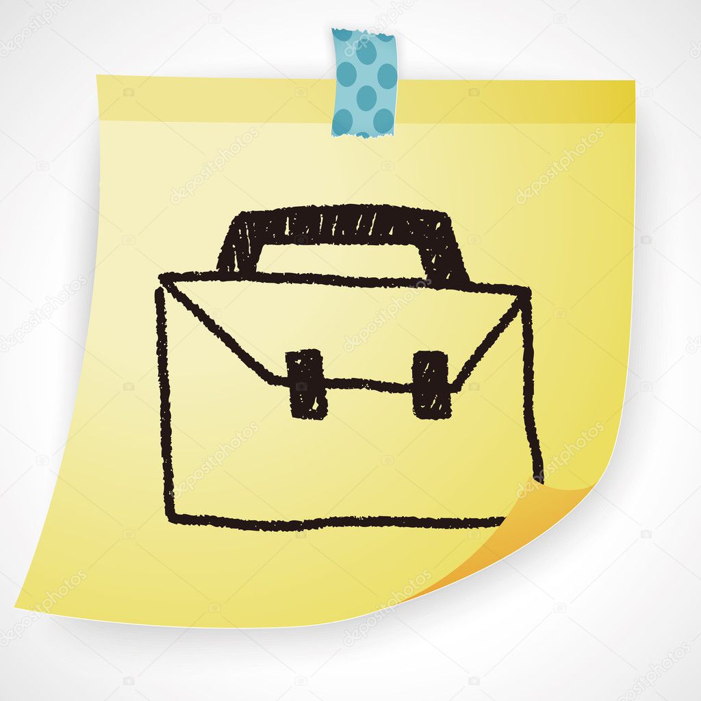 suitcase doodle drawing vector illustration