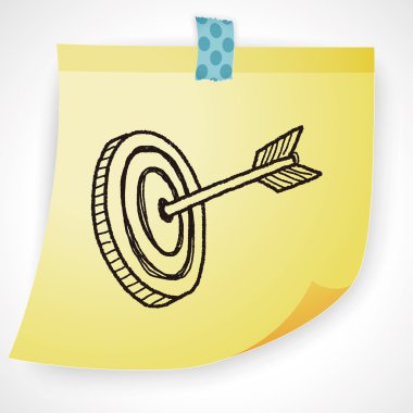 Doodle okçuluk simgesi öğesi