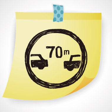 Minimum güvenli mesafeye aşağıdaki doodle Icon öğesi