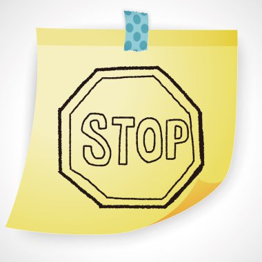 Dur işareti doodle Icon öğesi