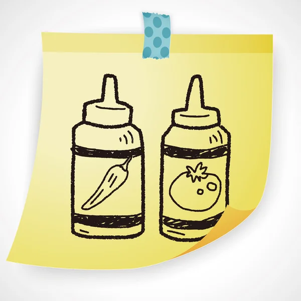 Ketchup doodle elemento icono — Archivo Imágenes Vectoriales