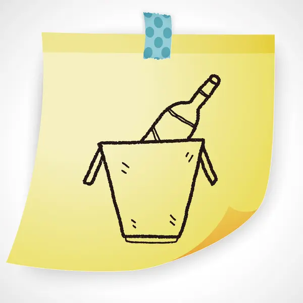 Champagne doodle pictogram element — Stockvector