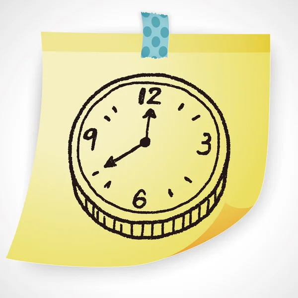 Clock doodle icon element — Stock Vector