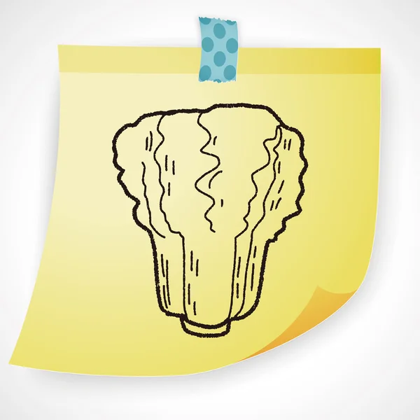 Cabbage doodle elemento icono — Vector de stock