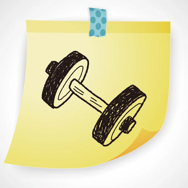 Doodle Dumbbell elemento ícone — Vetor de Stock