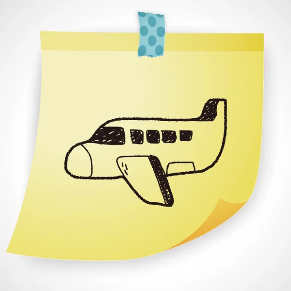 Flugzeug Doodle Symbol-Element — Stockvektor