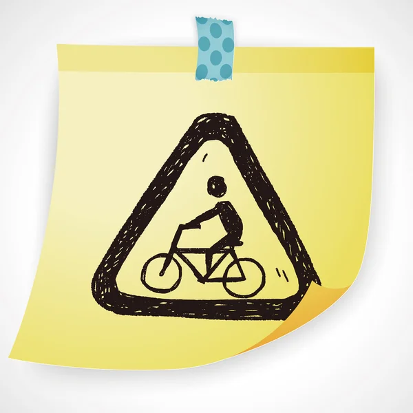 Signo de bicicleta garabato icono elemento — Vector de stock