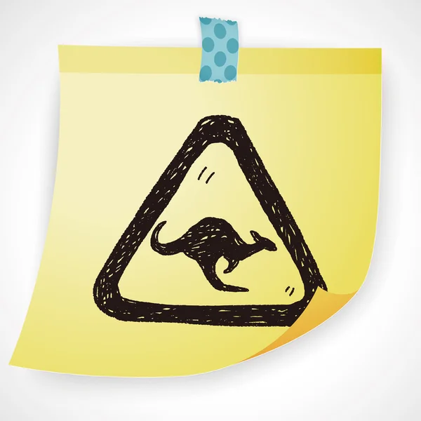 Kangourou signe doodle icône élément — Image vectorielle