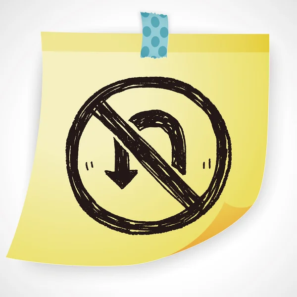 No Turn back doodle icon element — Stock Vector