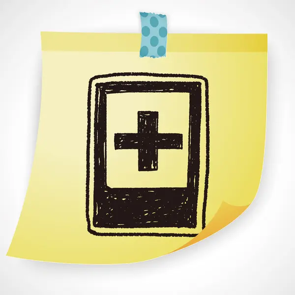 Hastane işareti simgesi öğe doodle — Stok Vektör