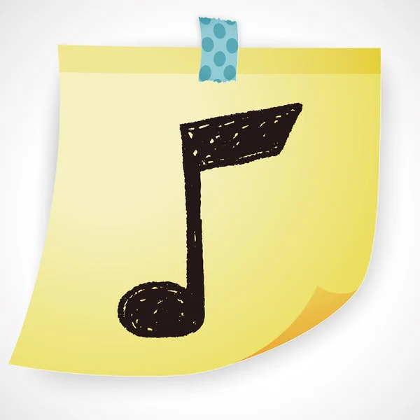 Nota musical doodle dibujo icono elemento — Archivo Imágenes Vectoriales