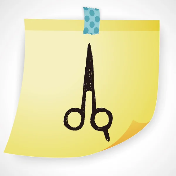 Nożycowe cięcia włosów doodle ikonę elementu — Wektor stockowy
