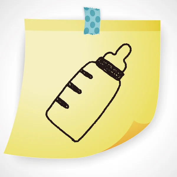 Doodle baby mjölk flaska ikonen element — Stock vektor