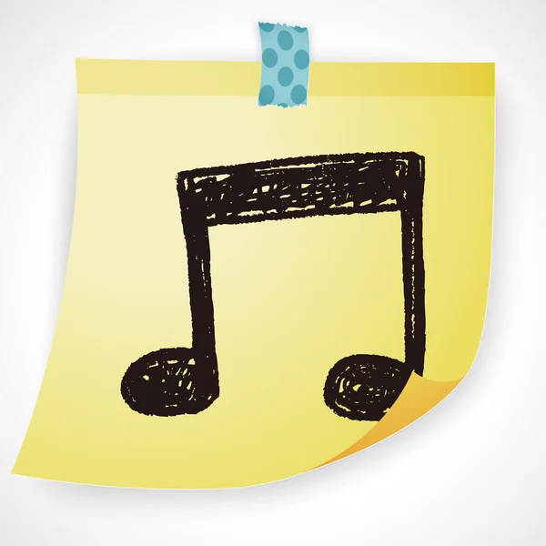 Note de musique doodle dessin icône élément — Image vectorielle