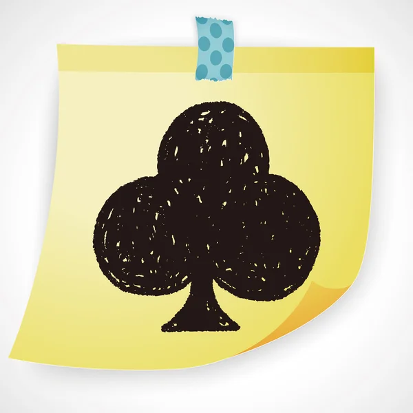 Poker club doodle ikon elem — Stock Vector