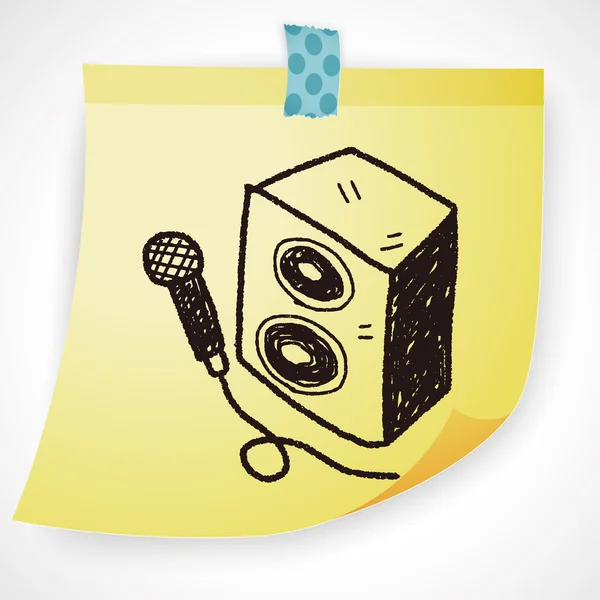 Elemento ícone do microfone doodle —  Vetores de Stock