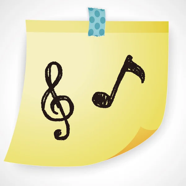 Nota musical doodle dibujo icono elemento — Archivo Imágenes Vectoriales