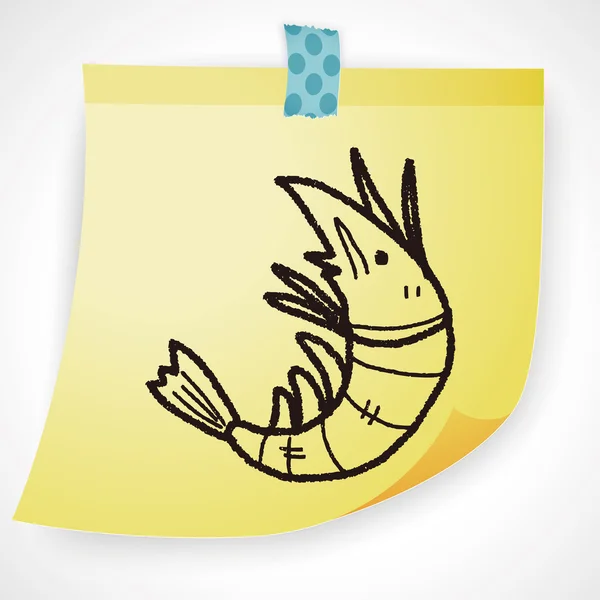 Shrimp Doodle Symbol-Element — Stockvektor