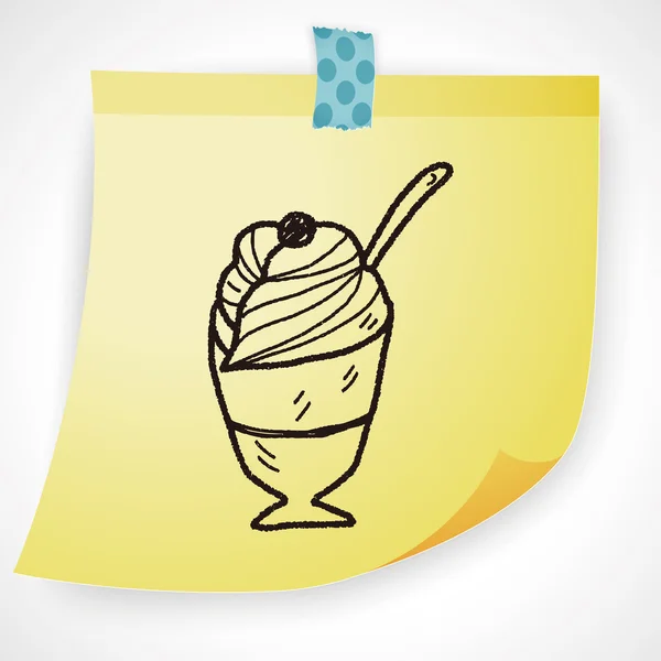 Élément icône crème glacée doodle — Image vectorielle