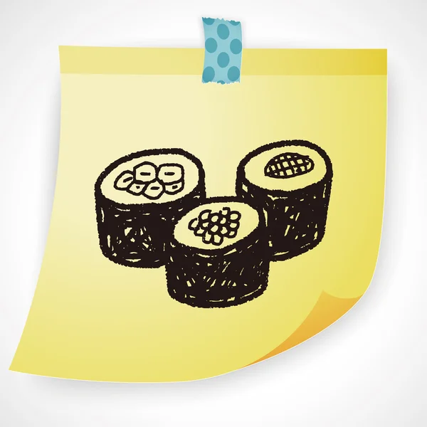 Suši doodle ikonu prvek — Stockový vektor