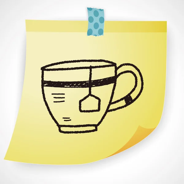 Doodle Kaffee und Tee Ikone Element — Stockvektor