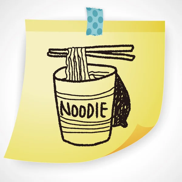 Elemen ikon Mie Doodle - Stok Vektor