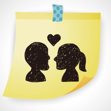aşk doodle Icon öğesi