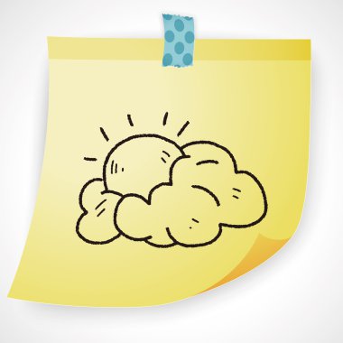 Doodle güneş simgesi öğesi