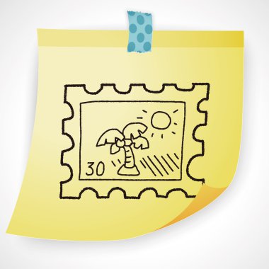 Doodle damga simgesi öğesi