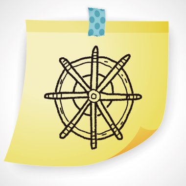 Dümen doodle Icon öğesi