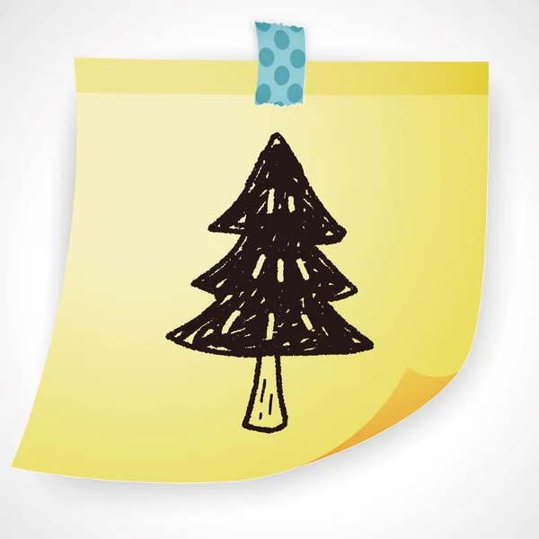 Árbol de Navidad garabato icono elemento — Vector de stock