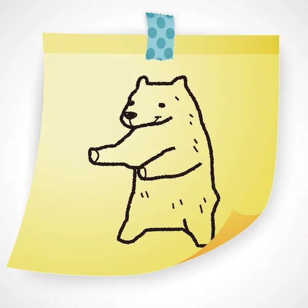 Polar bear doodle icon element — Stock Vector