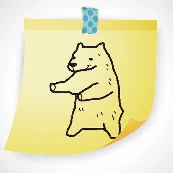 Polar bear doodle pictogram element — Stockvector