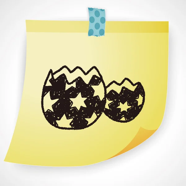 Huevo de Pascua garabato icono elemento — Vector de stock