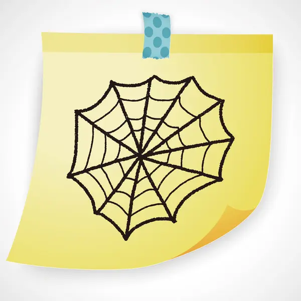 Araña web doodle icono elemento — Vector de stock