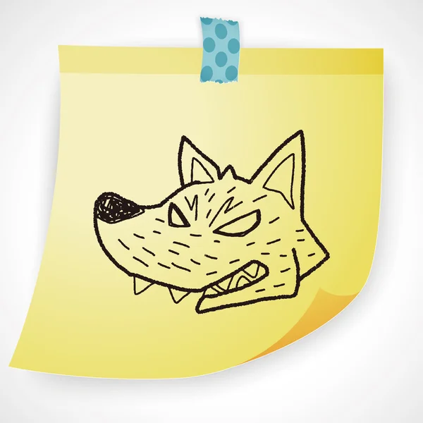 Werewolf doodle icon element — Stock Vector