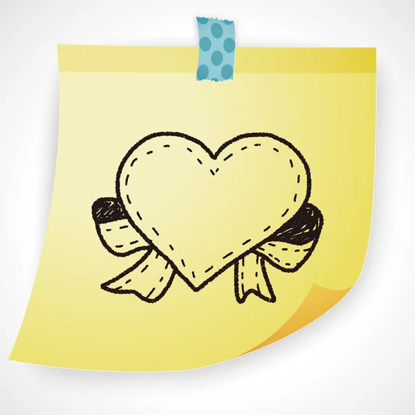 Amore etichetta doodle elemento icona — Vettoriale Stock