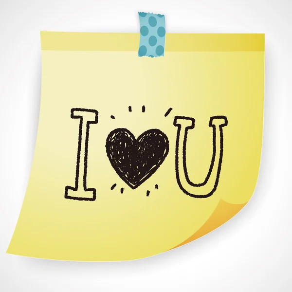 I love you doodle icon element — Stock Vector