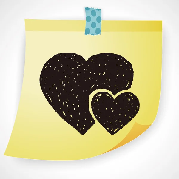 Corazón doodle icono elemento — Vector de stock