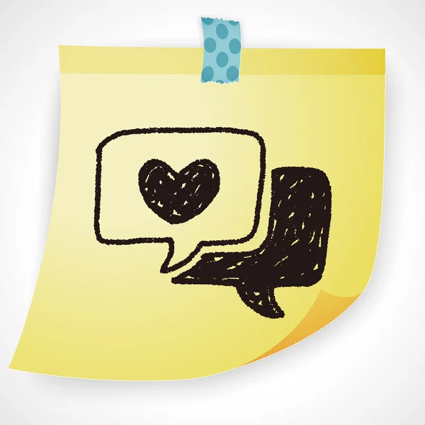 Amor discurso garabato icono elemento — Vector de stock