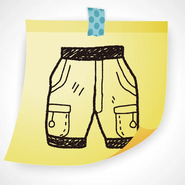 Pantalón corto doodle icono elemento — Vector de stock