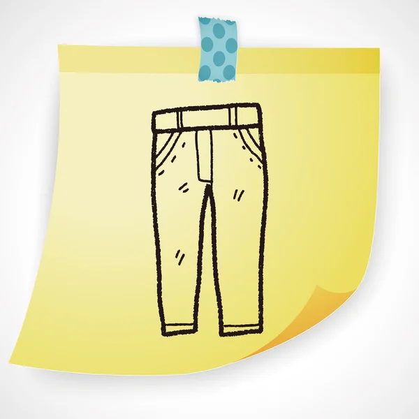 Jeans doodle icono elemento — Vector de stock